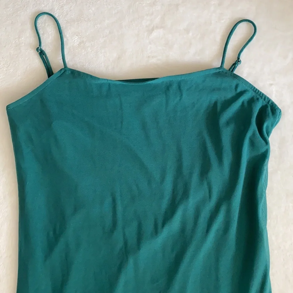{NWT} Urban Outfitters | Glamour Girl Mesh Overlay Midi Dress Teal Green/Blue S - Picture 4 of 16